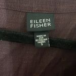 Eileen Fisher  Open V-Neck Linen Blend Top Small Burgundy EUC Photo 3
