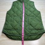J. Crew Women's Quilted Puffer Vest Green Olive Sleeveless Full Zip Small S Photo 5