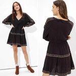American Eagle AE Long-Sleeve Embroidered Babydoll Dress Photo 9