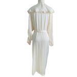 Vintage Etienne Cream Lace Trim Robe Women’s Small Elegant Satin Peignoir Yellow Photo 10