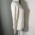 Loft  Ivory Knit Sweater Diamond crochet Stitch Crewneck Size Medium Photo 5