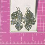 Urban soul earrings gold tone hallowed metal leaves drop tassels Photo 1