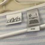 Villager FINAL MARKDOWN  ladies Blue Striped Shirt with Heart Design large Photo 2