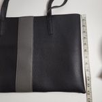 Vince Camuto Luck Tote Vegan Pebbled Leather Carryall Bag Purse Black Grey Photo 6