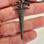 Silver tone sword necklace Gray Photo 6