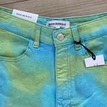 We Wore What  Flare Bell Short, size 26, NWT, Yellow/Green tie dye Photo 3