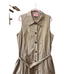 Kate Spade New York Twill Sleeveless Shirt Dress XXL Tan Feminine Long Photo 13