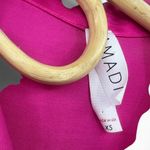 Anthropologie Amadi Lara | XS |Pink Ruffle Blouse Top Satin Collared V-neck Photo 2