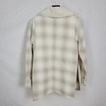 Abercrombie & Fitch Womens Jacket Small Cream Plaid Sherpa Lined Open Front Photo 3