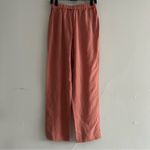 L'Academie  Peach Tencel Linen Blend Pull On Straight Leg Pants Sze Small Coastal Photo 3