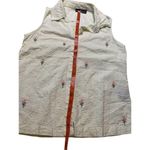 Vintage NorthCrest Butterfly Striped Collared Tank Top Button Up Size Small White Photo 10