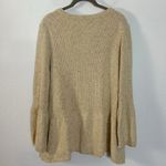 Vintage 90s Coldwater Creek Wool Blend Peplum Bell Sleeve Cardigan Sweater 1X Tan Photo 1