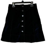 Kate Spade  Broome Street Skirt Women 00 Black Velvet Button Front A Line‎ Mini Photo 0