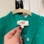 Xirena Arly Dress Tie Front Long Sleeve Green Cotton Silk Blend Shirt Size XS Photo 5