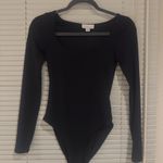 Topshop  Long Sleeve Black Bodysuit Size 4 Photo 0