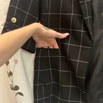 Calvin Klein Black & White Windowpane Plaid Fitted Suit Jacket Photo 8