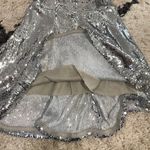 Lulus City Dreams Silver Sequin Sleeveless Skater Dress Photo 6