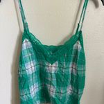 Target New Colsie Plaid Green Tank Top Photo 0