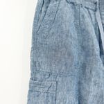 L.L. Bean Womens 100% Linen Breezy Pull On Utility Wide Leg Pants Size 18 Tall Blue Photo 5