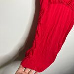 CAbi  red tank top v-neck & back rouched sides womens size medium business casual Photo 2