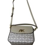 Anne Klein 7" X 8" X 3.5" Crossbody Bag With AK Logo Adjustable Strap Beige/Br Photo 5