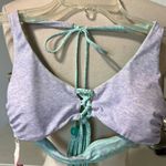 Victoria's Secret  Bikini Top Reversible Boho Lavender Aquamarine Tassels Photo 7