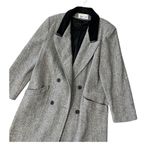 VINTAGE JENNIFER CHASE Wool Herringbone Longline Pea Coat Jacket Gray Size XL Photo 1