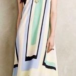 Maeve  Geometric Long Maxi Dress Yellow Green Blue size small Photo 0