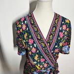 Zesica Dress Women M Black Floral Boho Wrap Maxi Wedding Guest Tradwife Modest Size M Photo 2