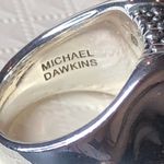 MICHAEL DAWKINS Sterling Silver Starry Night Oxidized Caviar Accented Ring Sz 5 Photo 6