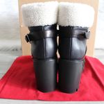 Christian Louboutin Black Cream Pole Chic 70mm Shearling Heeled Ankle Boot Photo 8