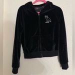 OVO Women’s Velour Crystal Owl Zip Up Hoodie October's Very Own Drake size small Black Photo 6