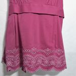 BCBG Max Azria Sleeveless Top with Embroidered Hem Bow Tie Back Size M Photo 2