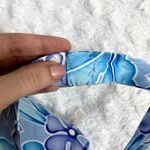 Vintage City Triangles Blue Floral Hawaiian Y2K 90s Coconut Girl Halter Dress 10 Photo 3