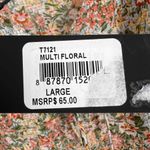 Lucy Paris  Cream Pink Floral Sheer Tie Front Blouse Womens Large New Photo 3