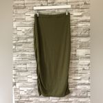 Miss Guided || Sage Green String Front Slit Maxi Scrunch Skirt SZ 8 Photo 1