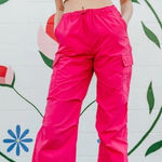 Love Tree  Nylon Cargo Baggy Parachute Pants for Women in hot Pink large‎ Photo 0