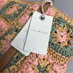 Lucky Brand  Boho Straw Floral Ella Shoulder Bag Tote Purse Green Pink Tan NWT Photo 3