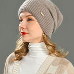  Cashmere Slouchy Beanies for Women Winter Lightweight Girls Wool Knit Hat Cuffed Soft Warm Slouch Beanie Cap Photo 1