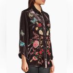 Johnny Was  Luciana Floral Butterfly Velvet Kimono Sleeve Shirt Coffee XXL NEW Photo 4