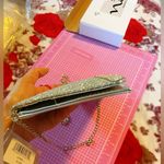 Nina  silver stunning diamonds paved evening handbag detachable strap clutch NWT Photo 3