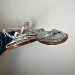J.Crew  Sandals Size 8‎ Metallic Silver Twist Ankle Strap Braided Slip On Flats Photo 1