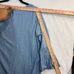 J Jill L Denim Bell Sleeve Chambray Top Lightweight Tencel Boho Minimalist Blue Size L Photo 6
