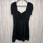 Madewell Womens Size 4 Linen Blend Puff Sleeve Dress Black EUC Photo 5