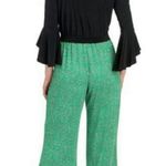 Tiana B . Wide Leg Belted Jumpsuit Black Green White, Size L Photo 1