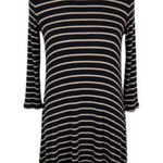 American Eagle Soft Sexy Ribbed Striped Turtleneck Swing Dress Stretchy Medium Photo 0