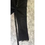 ZARA  Black High Rise Button Fly Raw Hem Jeans Size 10‎ Photo 7