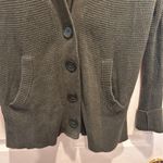 American Eagle American Eagle Outfitters Womens Olive Green Waffle Knit Cardigan Sweater Large Photo 1