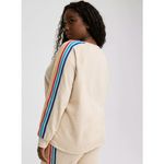 Torrid  Active Everyday Fleece Sweatshirt 2X Heather Oatmeal Stripe EUC Photo 1