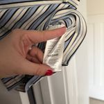 Maeve  Anthropologie blue striped short sleeve Crewneck top stretch ribbed Photo 2